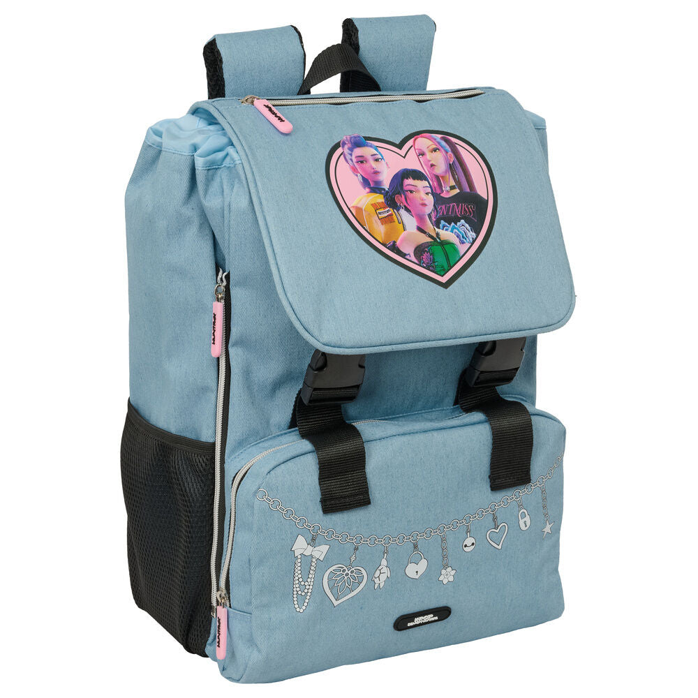 Mochila azul claro Huntrix de Kpop Demon Hunters SAFTA