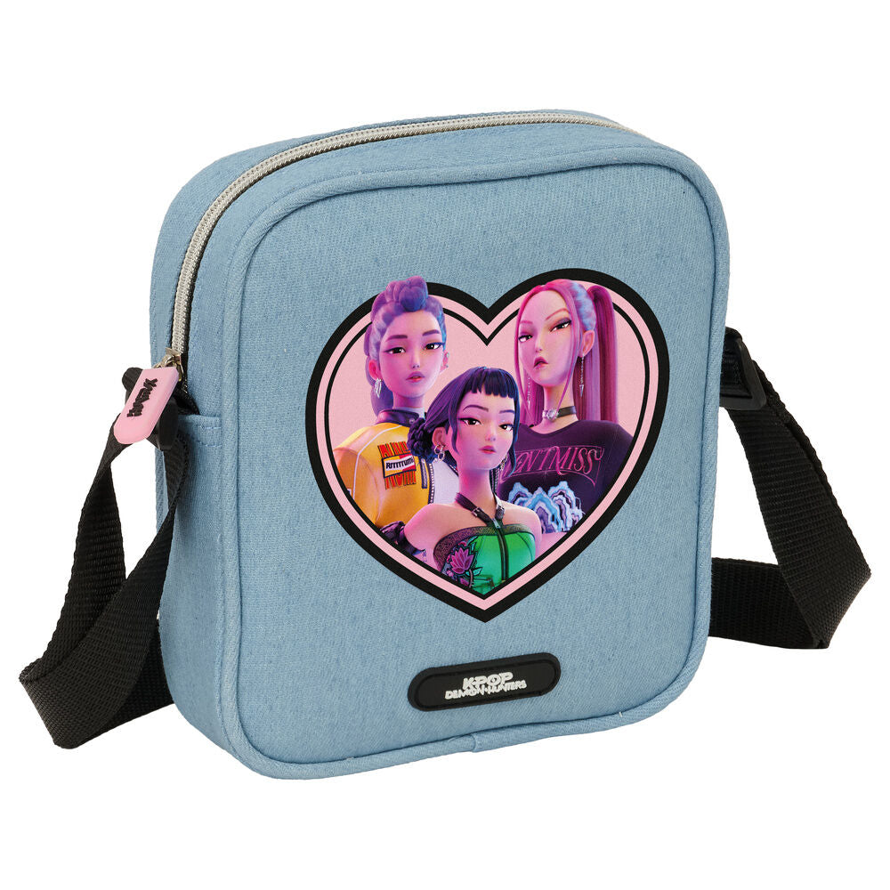 Bandolera azul Huntrix K-Pop Demon Hunters con correa ajustable