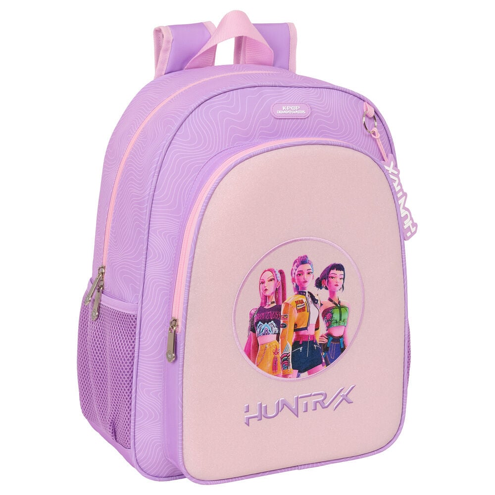Mochila lila y rosa Kpop Demon Hunters con diseño HUNTR/X