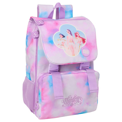 Mochila SAFTA Kpop Demon Hunters rosa y lila con ilustración de las guerreras K-pop