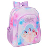 Mochila SAFTA Kpop Demon Hunters rosa y azul con tres guerreras