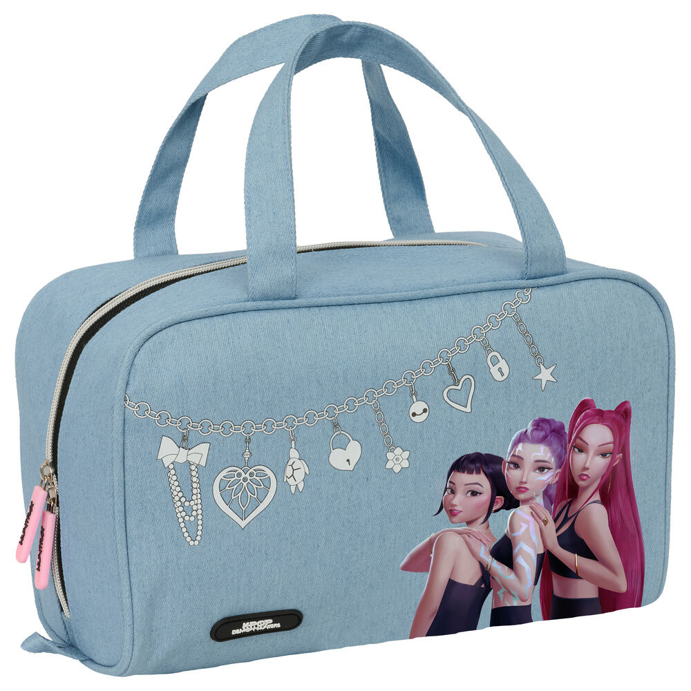 Neceser azul Huntrix Kpop Demon Hunters de SAFTA con asas