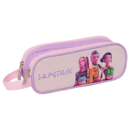 Portatodo doble rosa y lila de Kpop Demon Hunters con diseño Huntrix