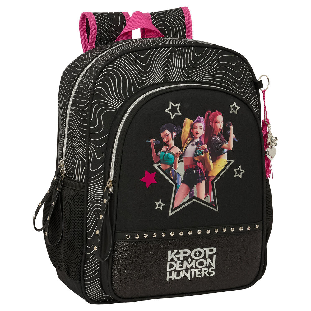 Mochila Energy SAFTA Kpop Demon Hunters negra con guerreras K-pop