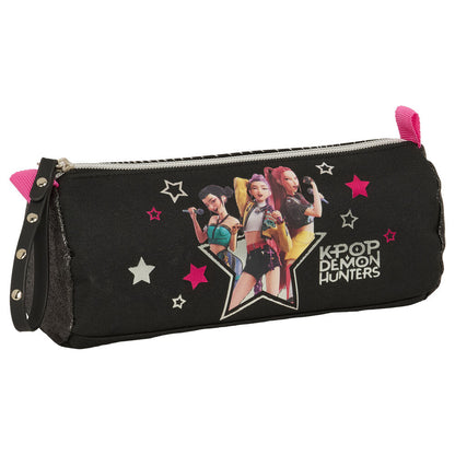 Portatodo negro SAFTA de Kpop Demon Hunters con guerreras K-pop y estrellas