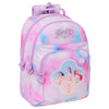 Mochila SAFTA Kpop Demon Hunters rosa y azul con tres guerreras
