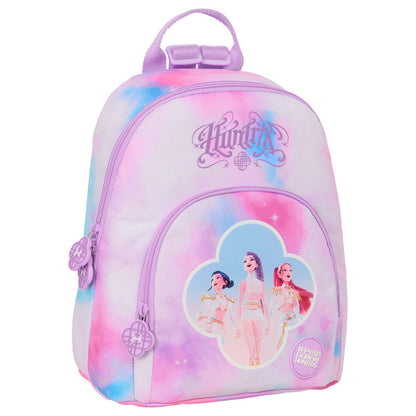 Mochila SAFTA Kpop Demon Hunters rosa y lila con tres guerreras