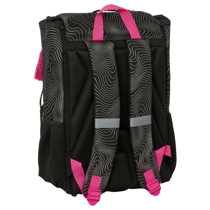 Mochila negra SAFTA Kpop Demon Hunters con detalles rosas - 2