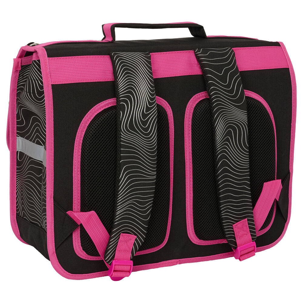 Mochila cartera SAFTA Kpop Demon Hunters negra y rosa de 40 cm - 2