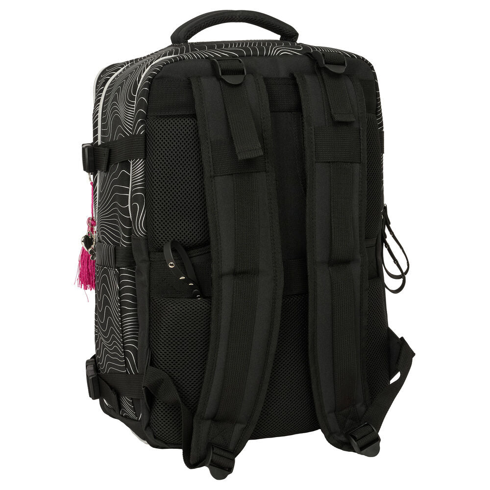Mochila negra Kpop Demon Hunters SAFTA con compartimentos y zapatillero - 2
