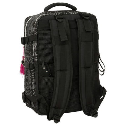 Mochila negra Kpop Demon Hunters SAFTA con compartimentos y zapatillero - 2