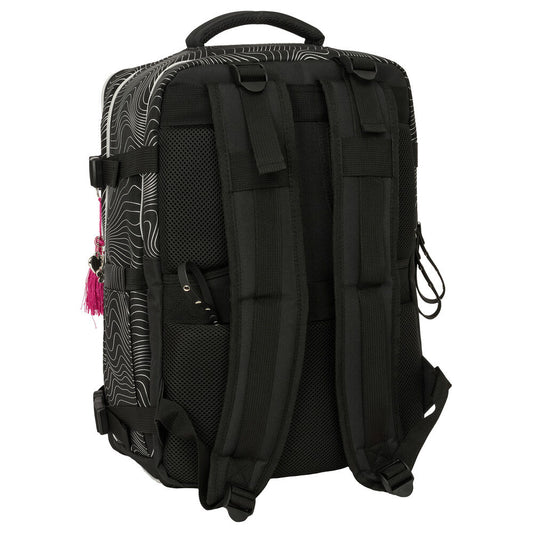 Mochila negra Kpop Demon Hunters SAFTA con compartimentos y zapatillero - 2