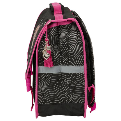 Mochila cartera SAFTA Kpop Demon Hunters negra y rosa de 40 cm - 3