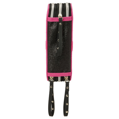 Portatodo triple SAFTA Kpop Demon Hunters negro y rosa con tres compartimentos - 3
