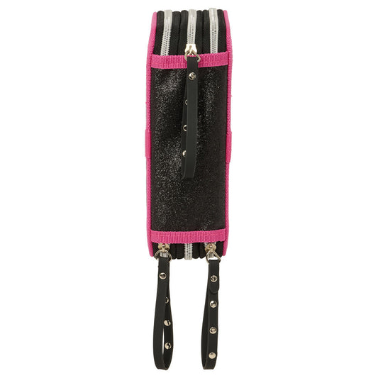 Portatodo triple SAFTA Kpop Demon Hunters negro y rosa con tres compartimentos - 3