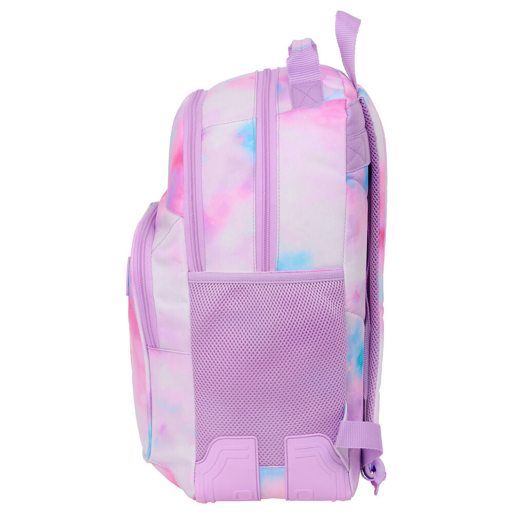 Mochila SAFTA Kpop Demon Hunters rosa y azul con tres guerreras - 3
