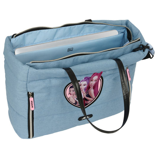 Bolso azul Huntrix K-Pop Demon Hunters con asas y bandolera - 4