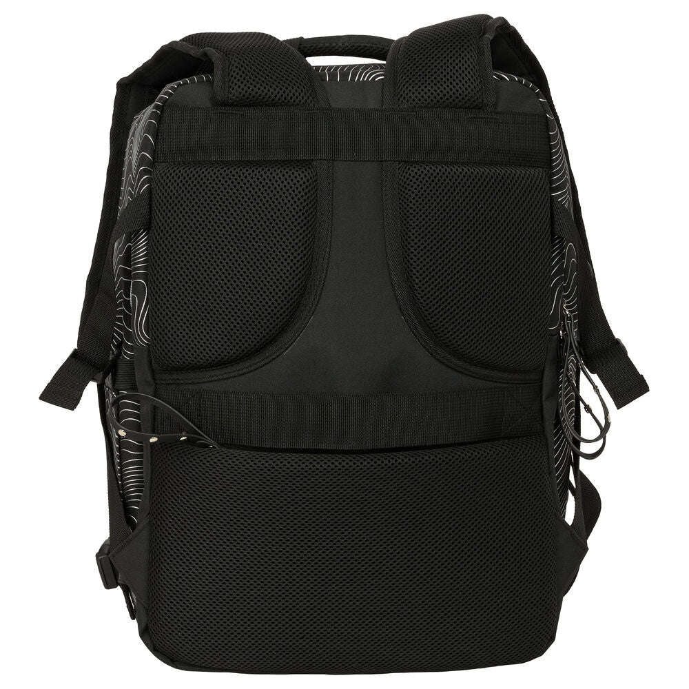 Mochila negra Kpop Demon Hunters SAFTA con compartimentos y zapatillero - 4