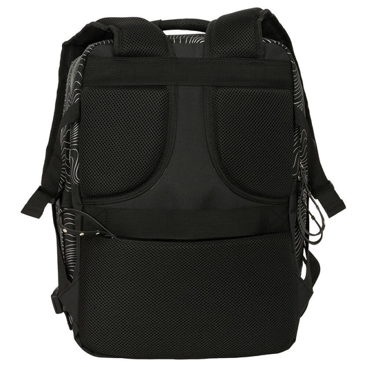 Mochila negra Kpop Demon Hunters SAFTA con compartimentos y zapatillero - 4