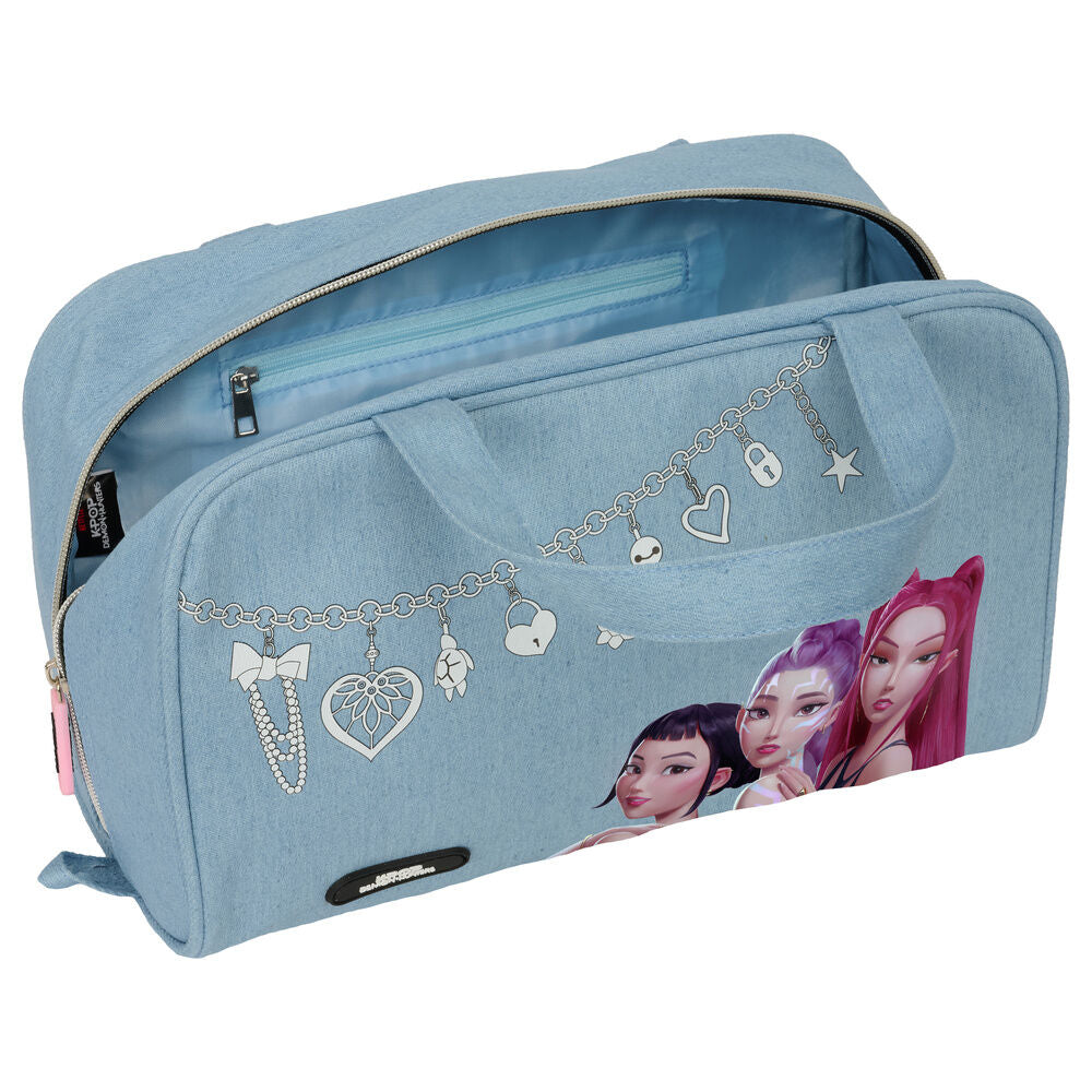 Neceser azul Huntrix Kpop Demon Hunters de SAFTA con asas - 4