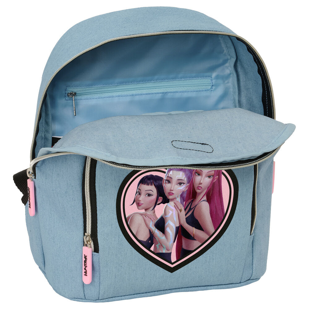Mochila azul Huntrix de K-Pop Demon Hunters con tres personajes - 4