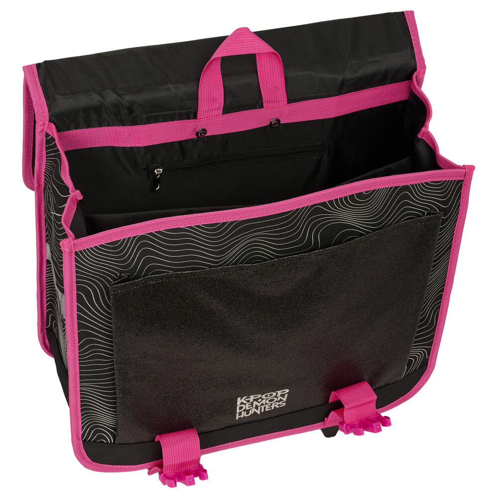 Trolley escolar SAFTA Kpop Demon Hunters negro y rosa - 4