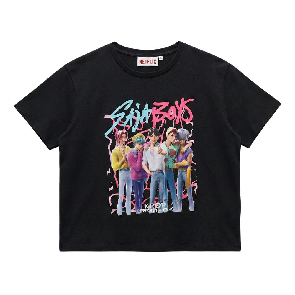 Camiseta negra infantil Saja Boys de KPop Demon Hunters - 3
