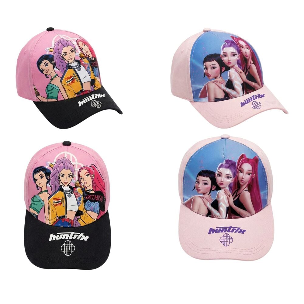 Gorras Huntrix de KPop Demon Hunters en diseños rosa y negro
