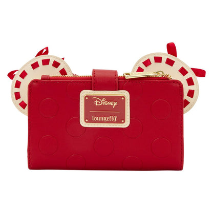 Cartera Minnie Mouse Loungefly crema y roja con lazo 3D de lunares - 3
