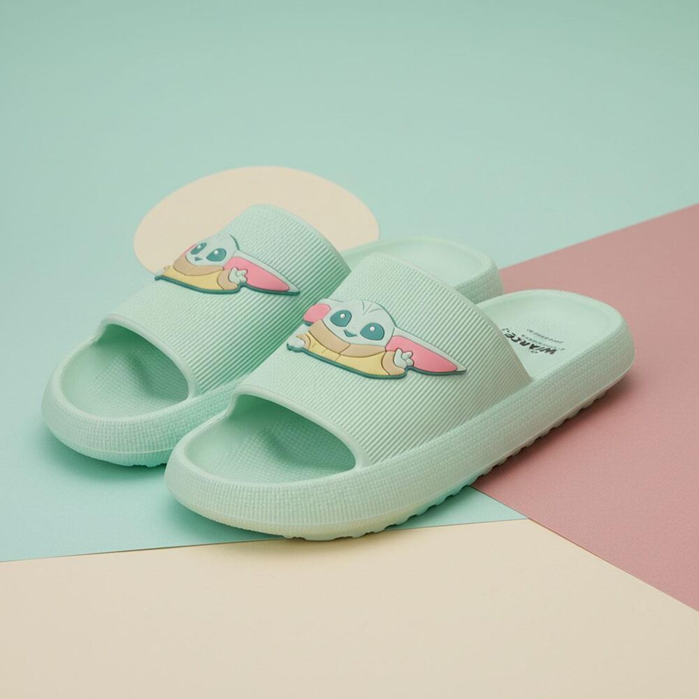 Chanclas verdes de EVA con diseño de Grogu de The Mandalorian - 3