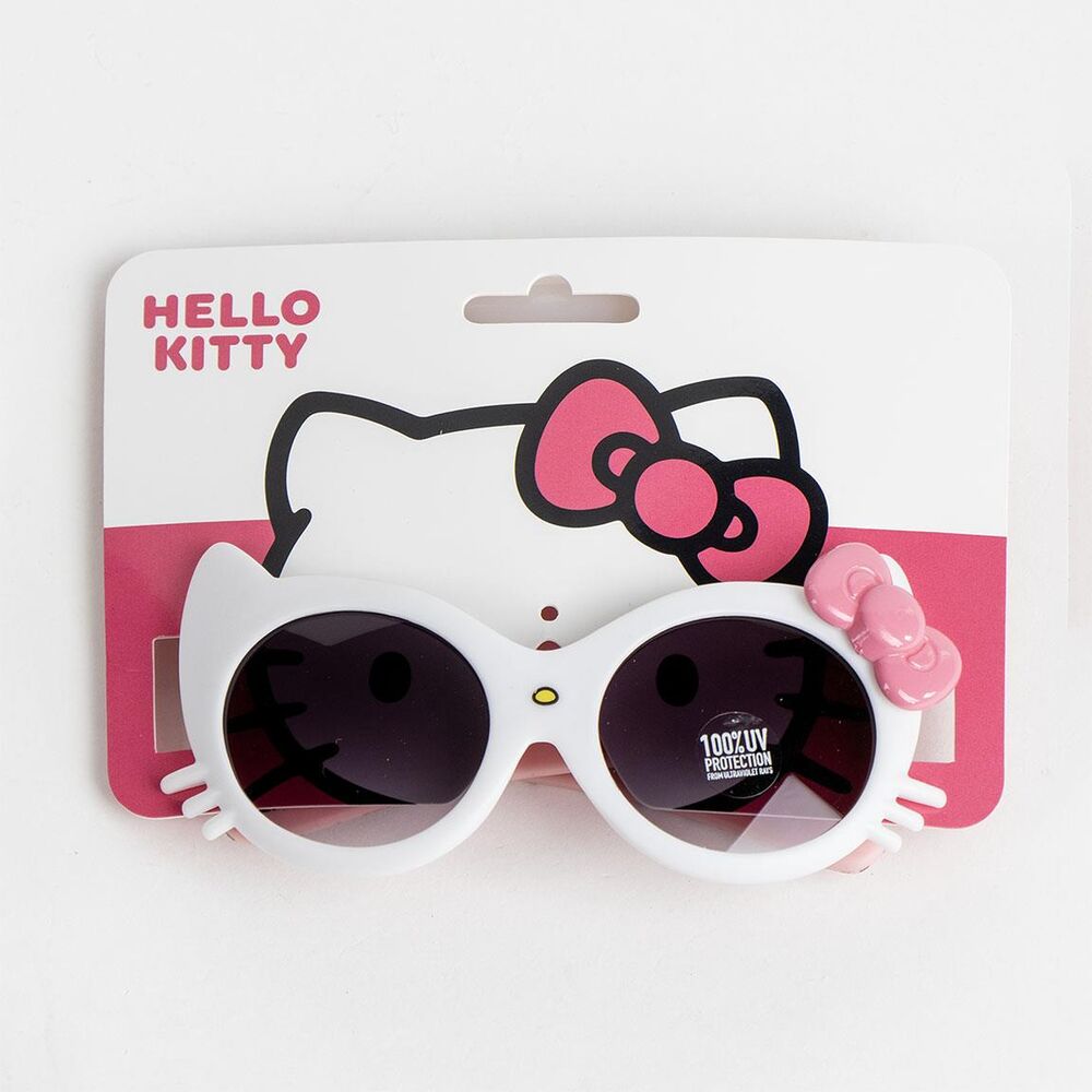 Gafas de sol Hello Kitty blancas con lazo rosa
