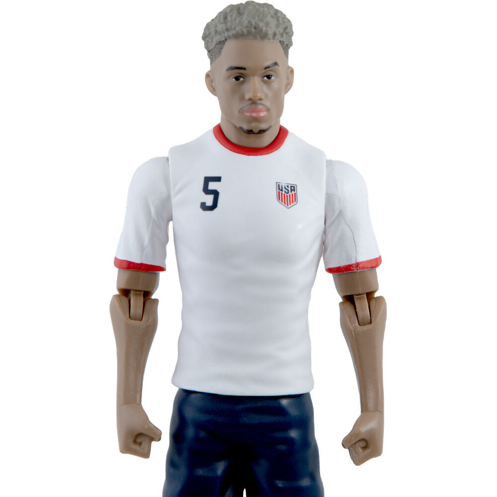 Figura articulada de Antonee Robinson con camiseta blanca de USA y dorsal 5