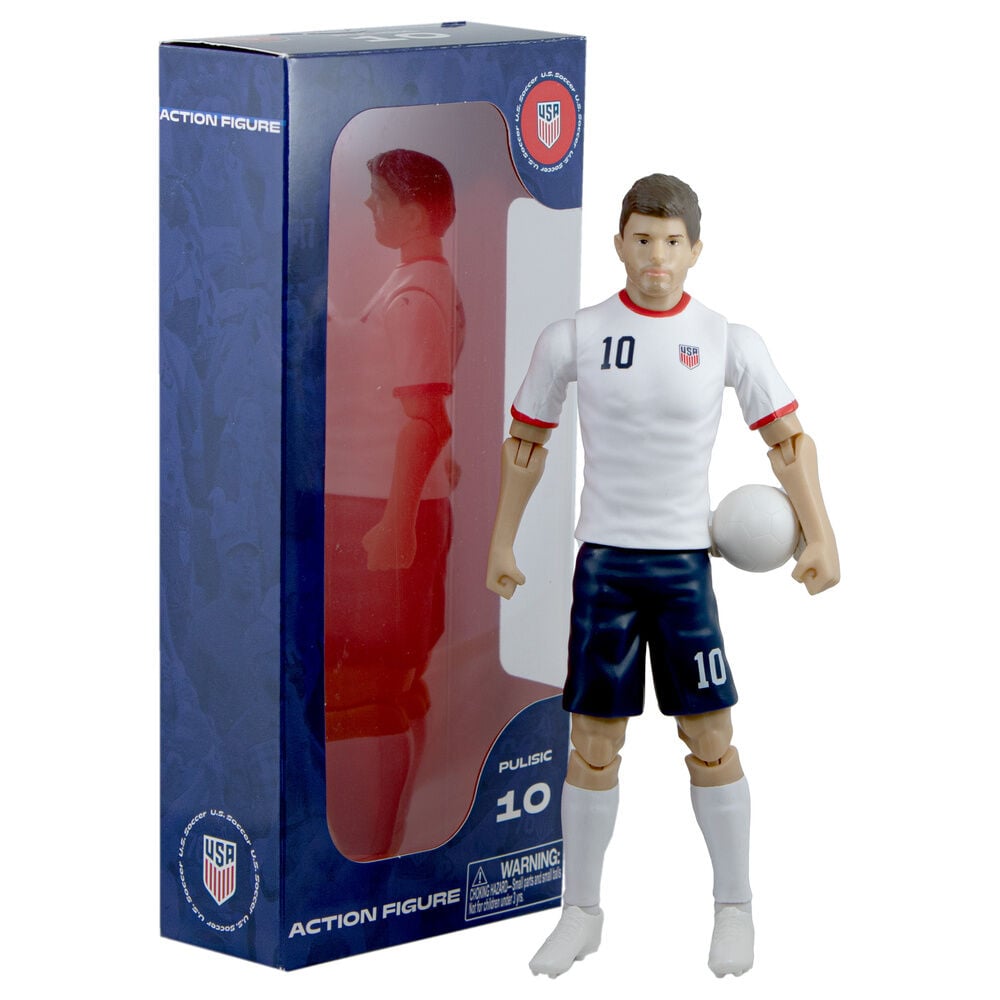 Figura articulada de Christian Pulisic con uniforme de USA y balón