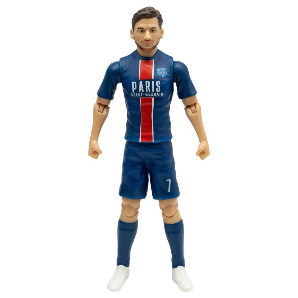 Figura articulada de Kvaratskhelia con uniforme azul y rojo del PSG