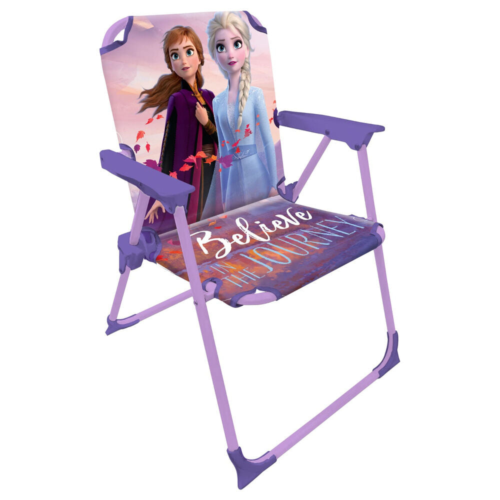 Silla plegable Frozen Disney morada con Anna y Elsa