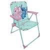 Silla plegable metálica Disney de Lilo y Stitch en turquesa y rosa