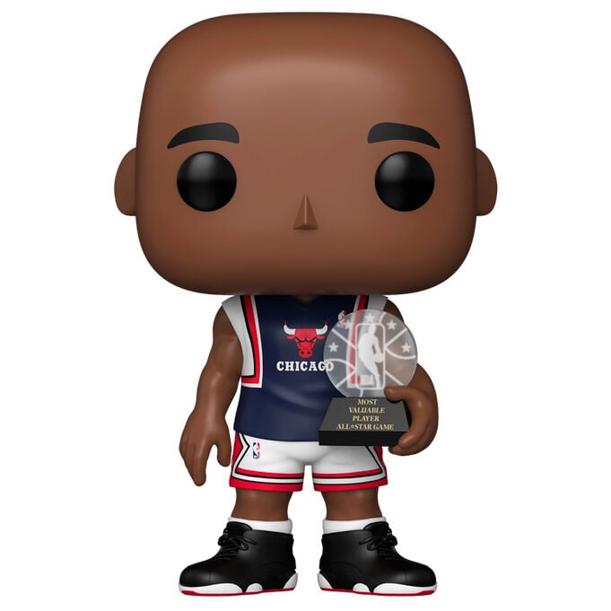 Figura Funko POP! de Michael Jordan con uniforme de los Chicago Bulls y trofeo MVP