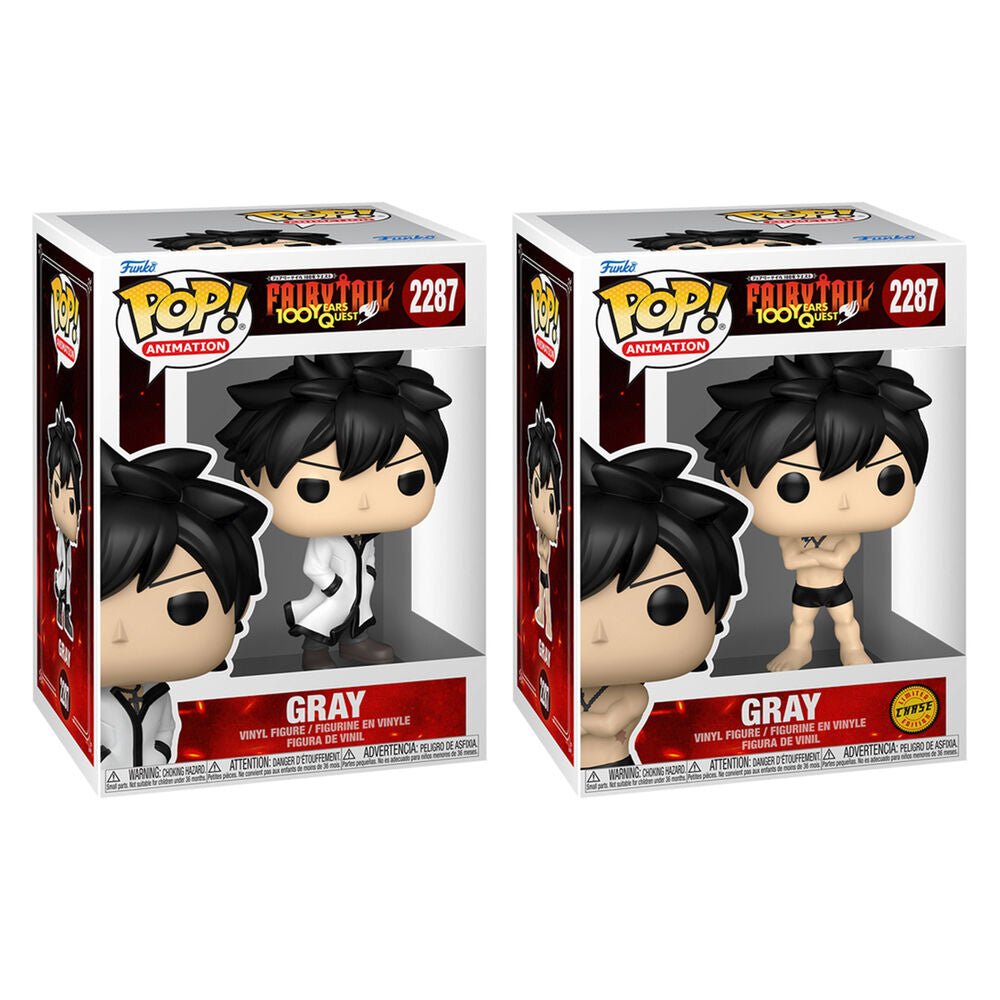 Figura Funko POP! de Gray de Fairy Tail 100 Years Quest en caja, versión estándar y Chase