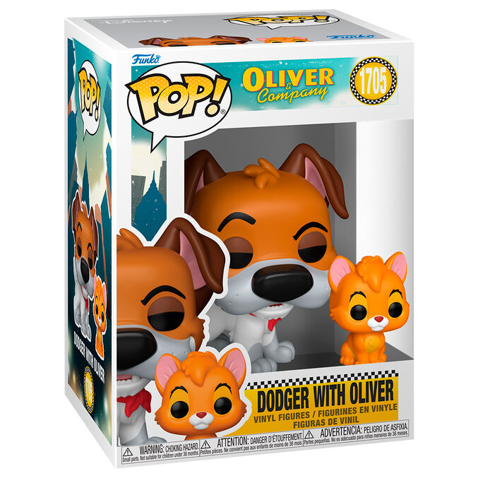 Figura Funko POP de Dodger con Oliver de Oliver & Company en caja regalo, versión Chase - 4