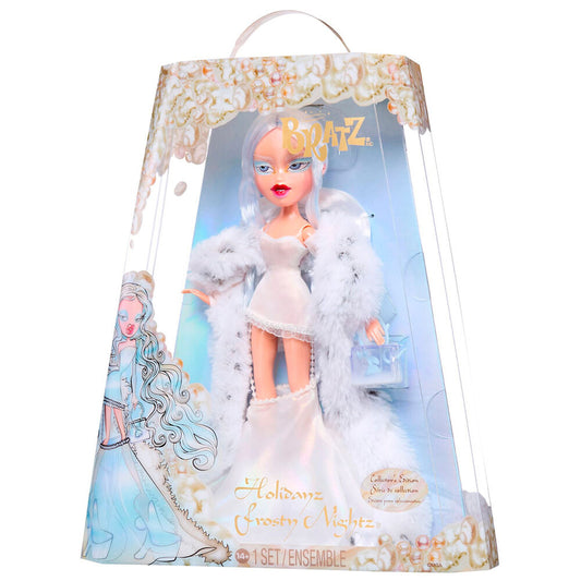 Muñeca Bratz Frosty Nightz Holiday con vestido blanco y prenda mullida - 4