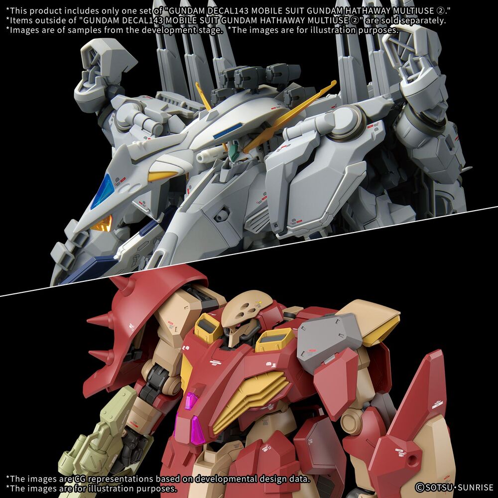 Hoja de calcas al agua Bandai Gundam Decal 143 para Alyzeus y Messer 1/144 - 2