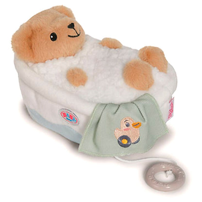 Peluche musical Teddy Baby Born de MGA con osito marrón y detalle de patito