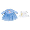Vestido azul de invierno BABY born con chaleco blanco
