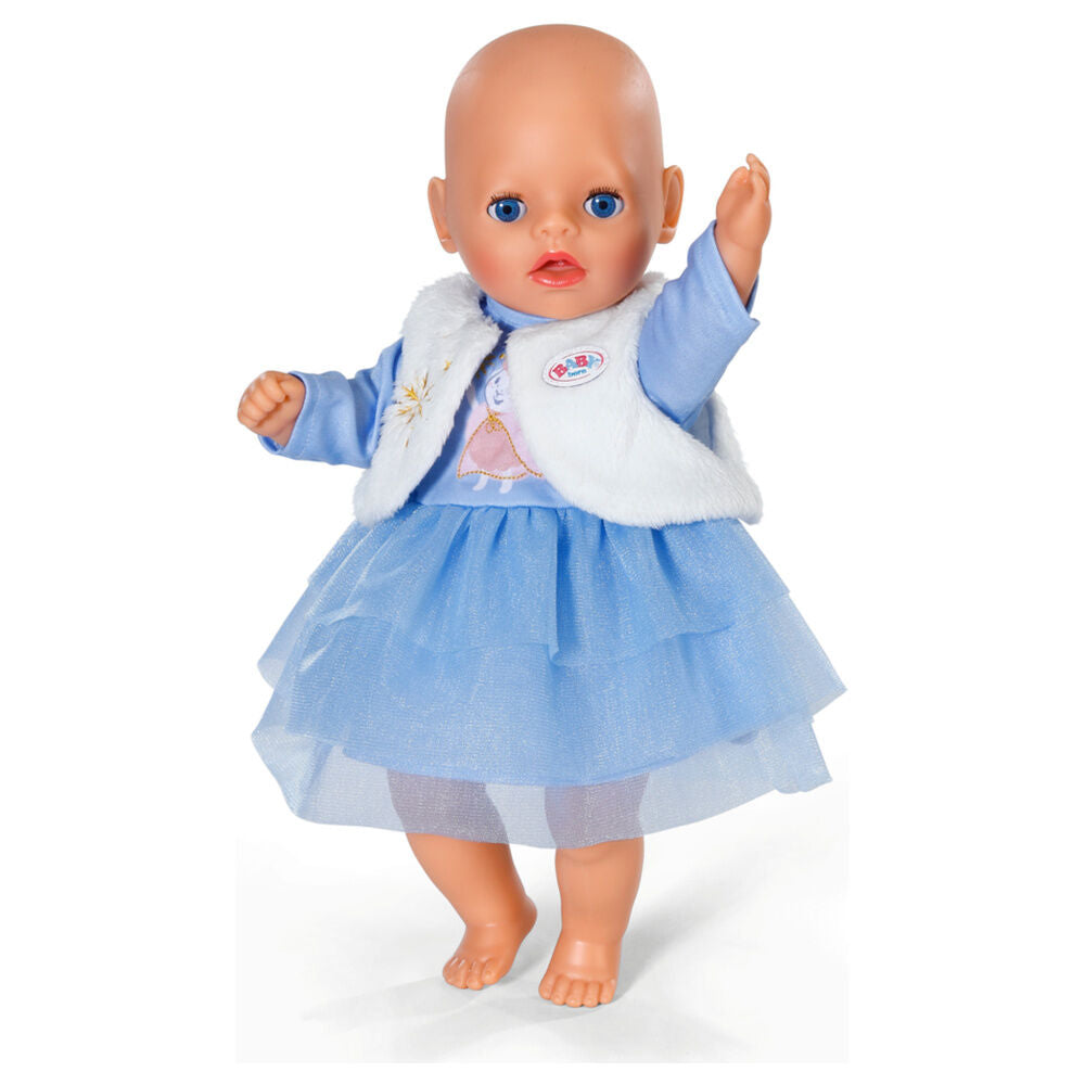 Vestido azul de invierno BABY born con chaleco blanco - 2