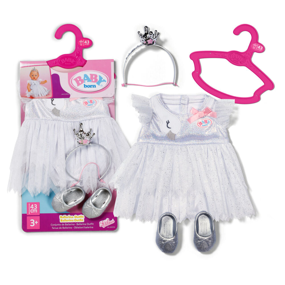 Conjunto de bailarina Baby Born con vestido, tiara y zapatillas - 2