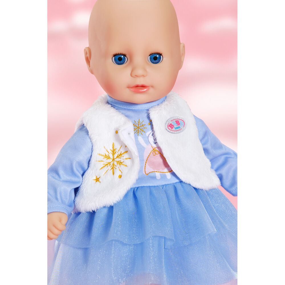 Vestido azul de invierno BABY born con chaleco blanco - 3