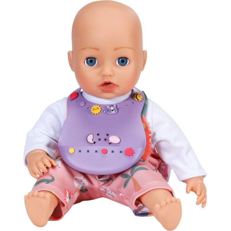 Babero morado Baby Born con pins decorativos - 3