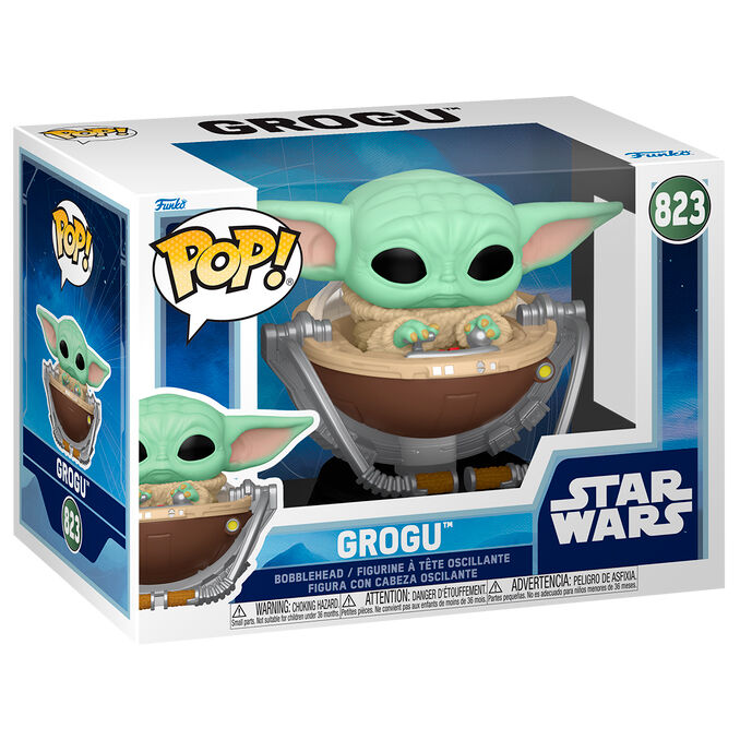 Figura Funko POP! de Grogu en su pram con base Star Wars - 2