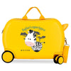 Maleta trolley ABS amarilla Movom con diseño de cebra Safari Experience