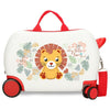 Maleta trolley ABS Happy Pets Lio con ilustración de león y cuatro ruedas